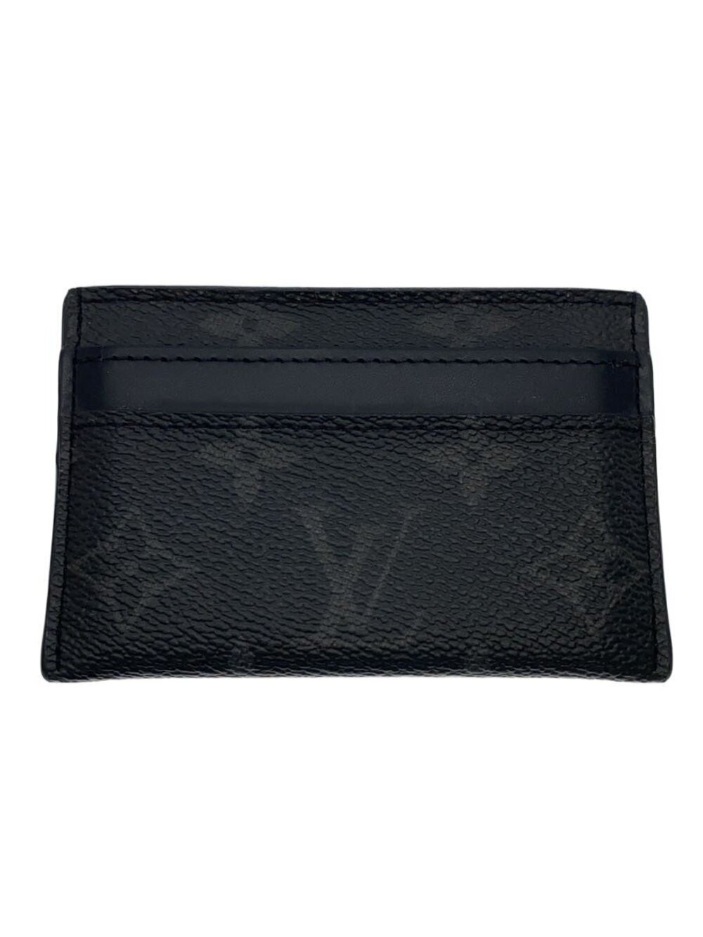LOUIS VUITTON Porte Wallet Cartes Double Monogram Eclipse Black Canvas Black